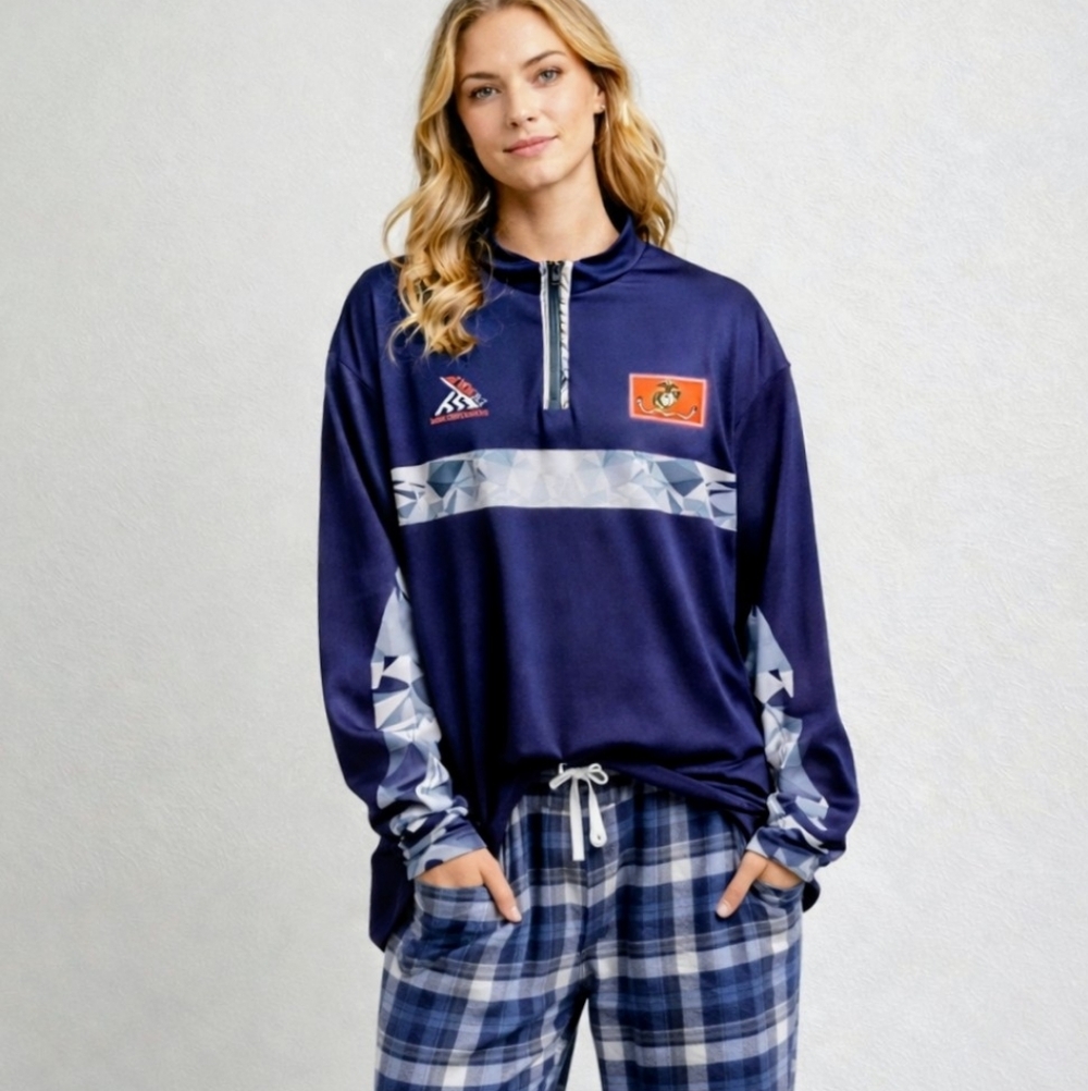 2020 Marine Corps Marathon Long Sleeve Quarter Zip Running Shirt Unisex